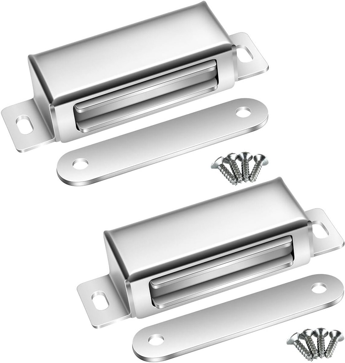 Sterke Magnetische Sluitingen voor Keukenkastdeuren - RVS Deursluiters, 30 kg Kracht, Perfect voor Meubels en Balkondeuren (Set van 2)