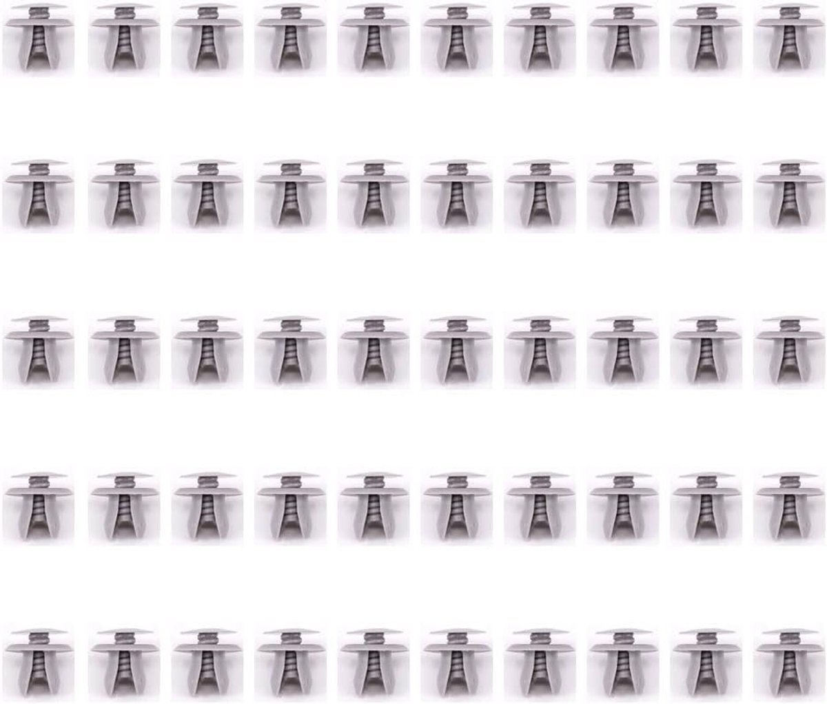 50 Stuks Grijze Plastic Clips voor het Bevestigen van Door Trim en Interieuraccessoires