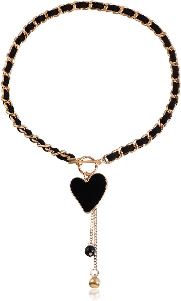Hartvormige Tassel Ketting voor Dames van Fluweel, Elegante Kraagketting, Perfect als Verjaardagscadeau of voor een Speciale Gelegenheid