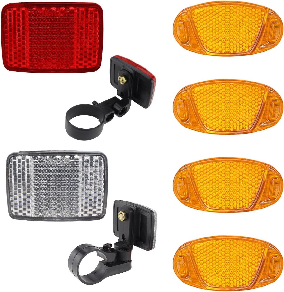 8 Stuks Fietsreflectoren Voor en Achter - Veiligheid voor Fietspaken, Achterlichten en Fietsaccessoires voor Racefiets en Mountainbike