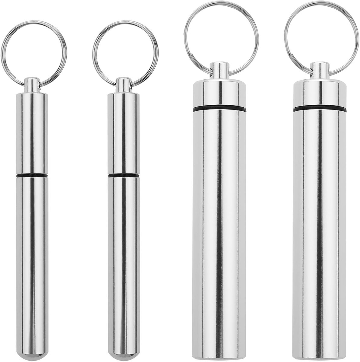Draagbare tandenstokerhouder van aluminiumlegering, waterdichte opbergdoos voor reizen, picknicks en kamperen - 4 stuks