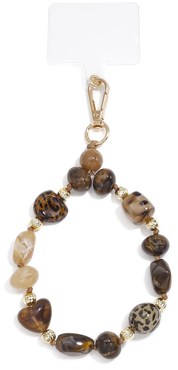 Kyra - Telefoonketting - Acryl - Onregelmatige Vorm - - donkerbruin
