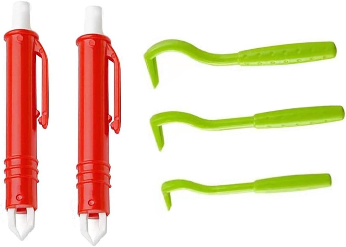 Professionele Teken Verwijder Set voor Honden en Katten - 5 Delige Plastic Teken Haakjes voor Snelle Verwijdering van Teken bij Huisdieren en Kinderen
