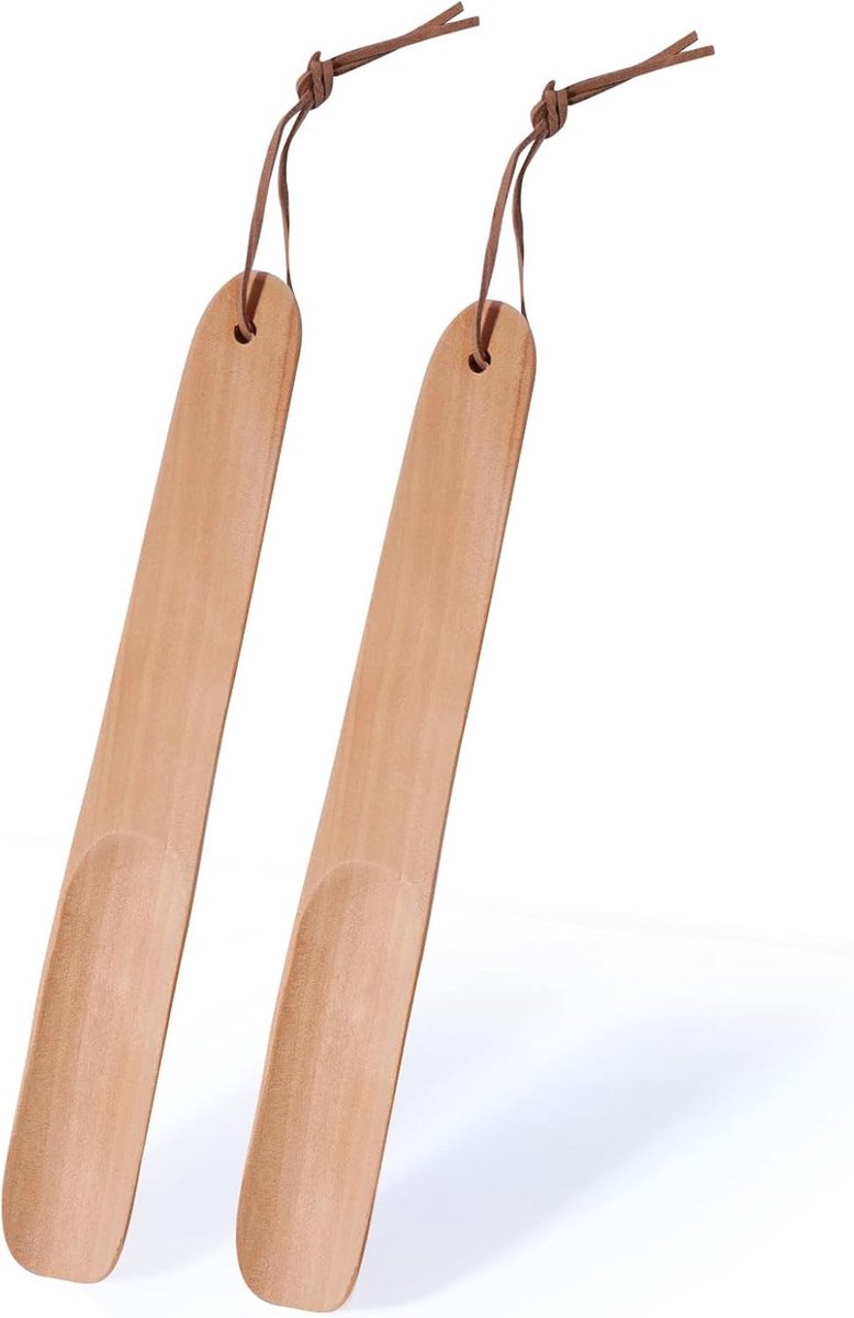 Houten Schoenlepel 26 cm - Set van 2, Ideaal voor Gemakkelijk Aantrekken van Schoenen, Duurzaam en Handig