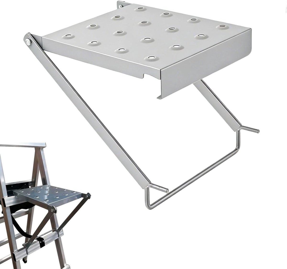 Stapelplatform voor Trappen, Hangende Stap, Belastbaarheid tot 150 kg, Ideaal voor Schilders en Gereedschap, Veilig en Duurzaam