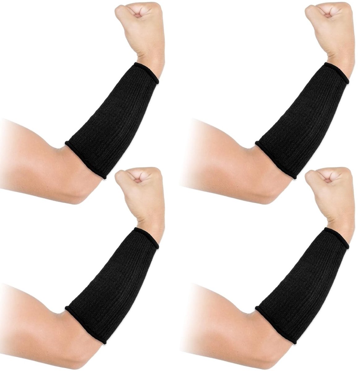Snijbestendige Mouwen voor Voorarmbescherming - 22 cm Lang, Niveau 5, Geschikt voor Koken, Tuinieren en Lassen, Unisex Arm Guards in Zwart, Elastaan