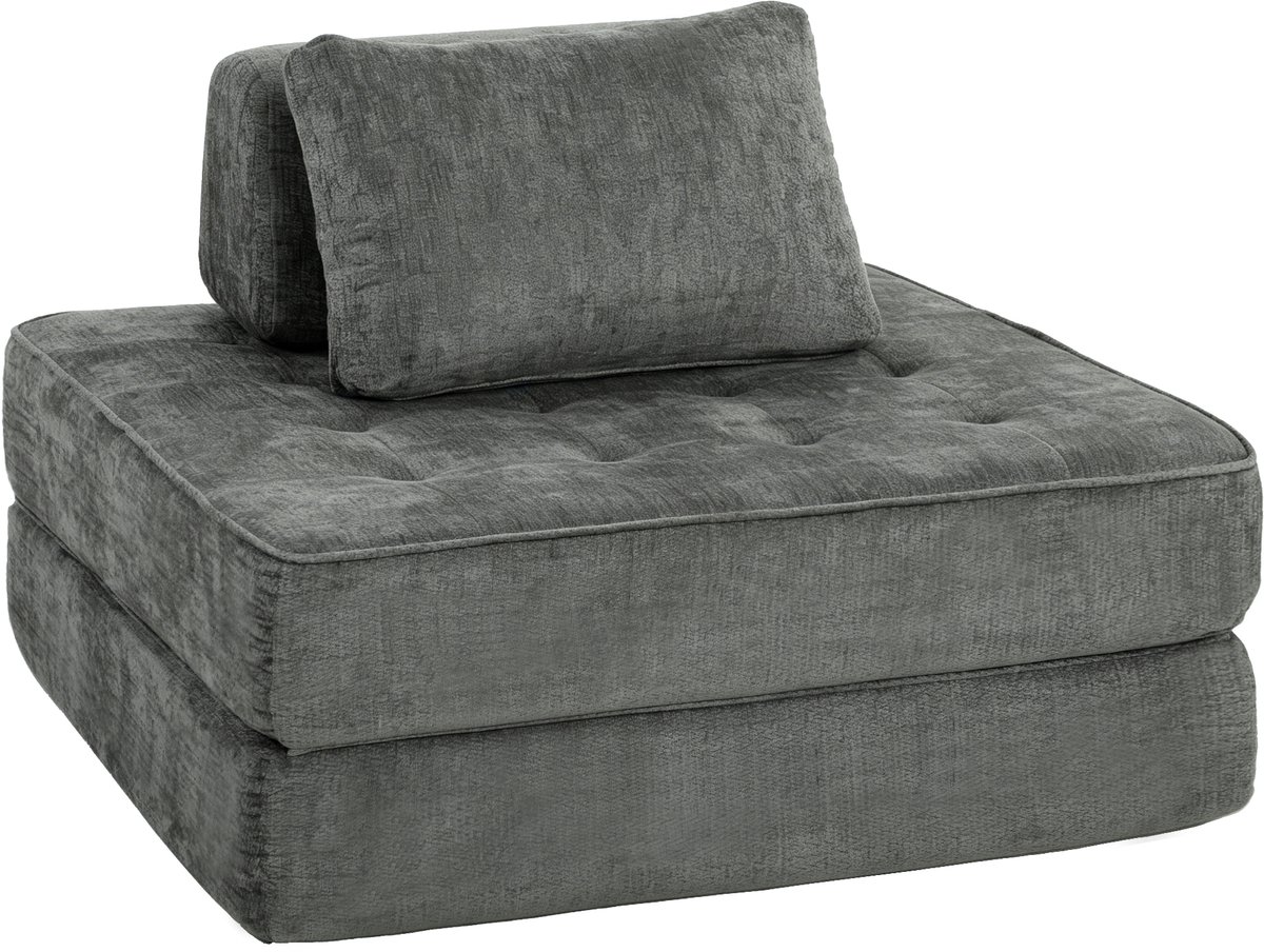 HOMCOM Floor Chair-Polyester-97L x 97B x 70H cm-Grau