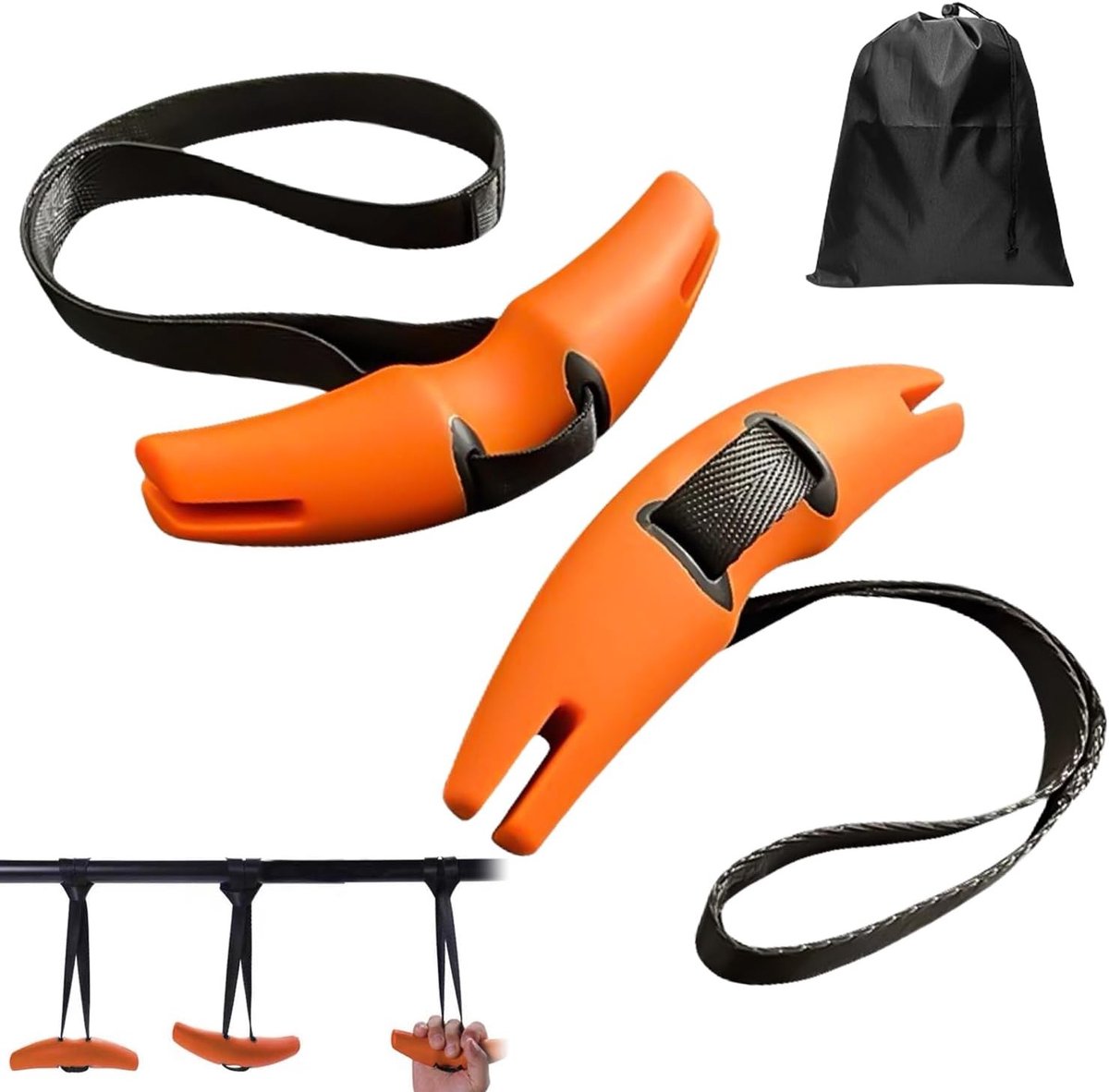 Fitness handgrepen met verstelbare weerstand, ideaal voor krachttraining, kabeltrekken en roeimachines. Perfect voor pull-up bars en dumbbells.