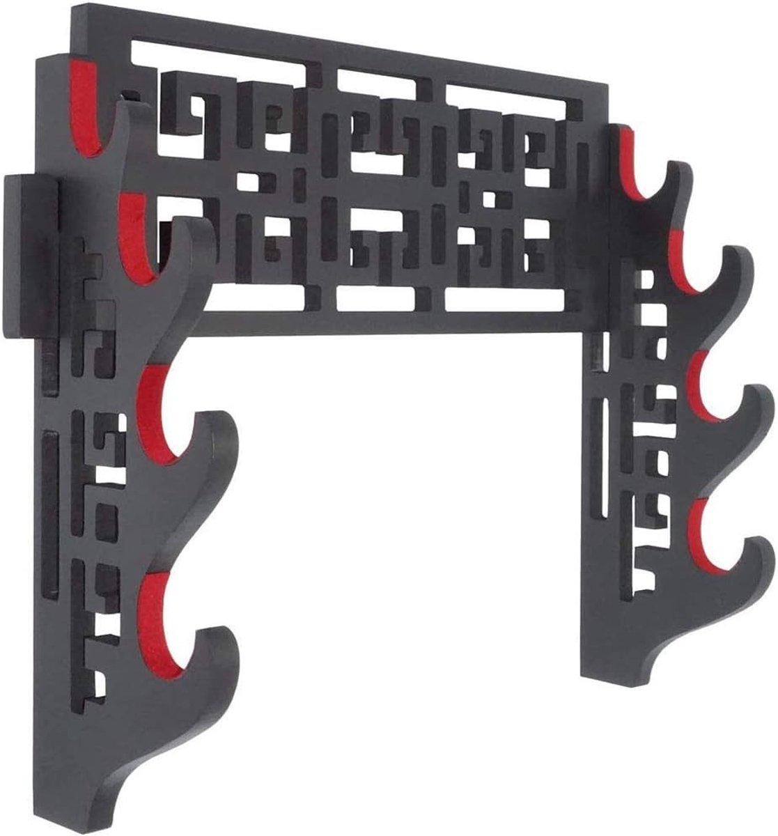 Zwaardhouder - Zwart - 37 cm - Houten 4-laags Wandhouder voor Samurai Zwaarden