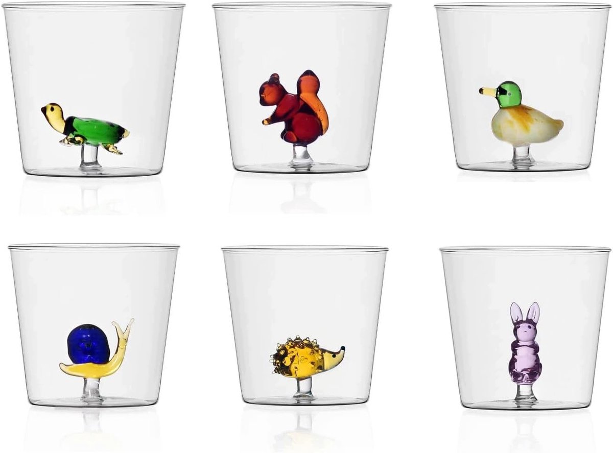 Ichendorf Animal Farm Glazenset - 6x 35cl Borosilicaatglas - Handgemaakt