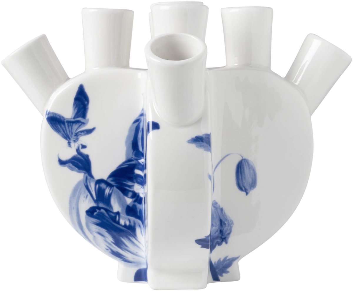 Heinen Delfts Blauw Tulpenvaas hartvorm Tulp - Keramiek - 17 cm Delfts blauw