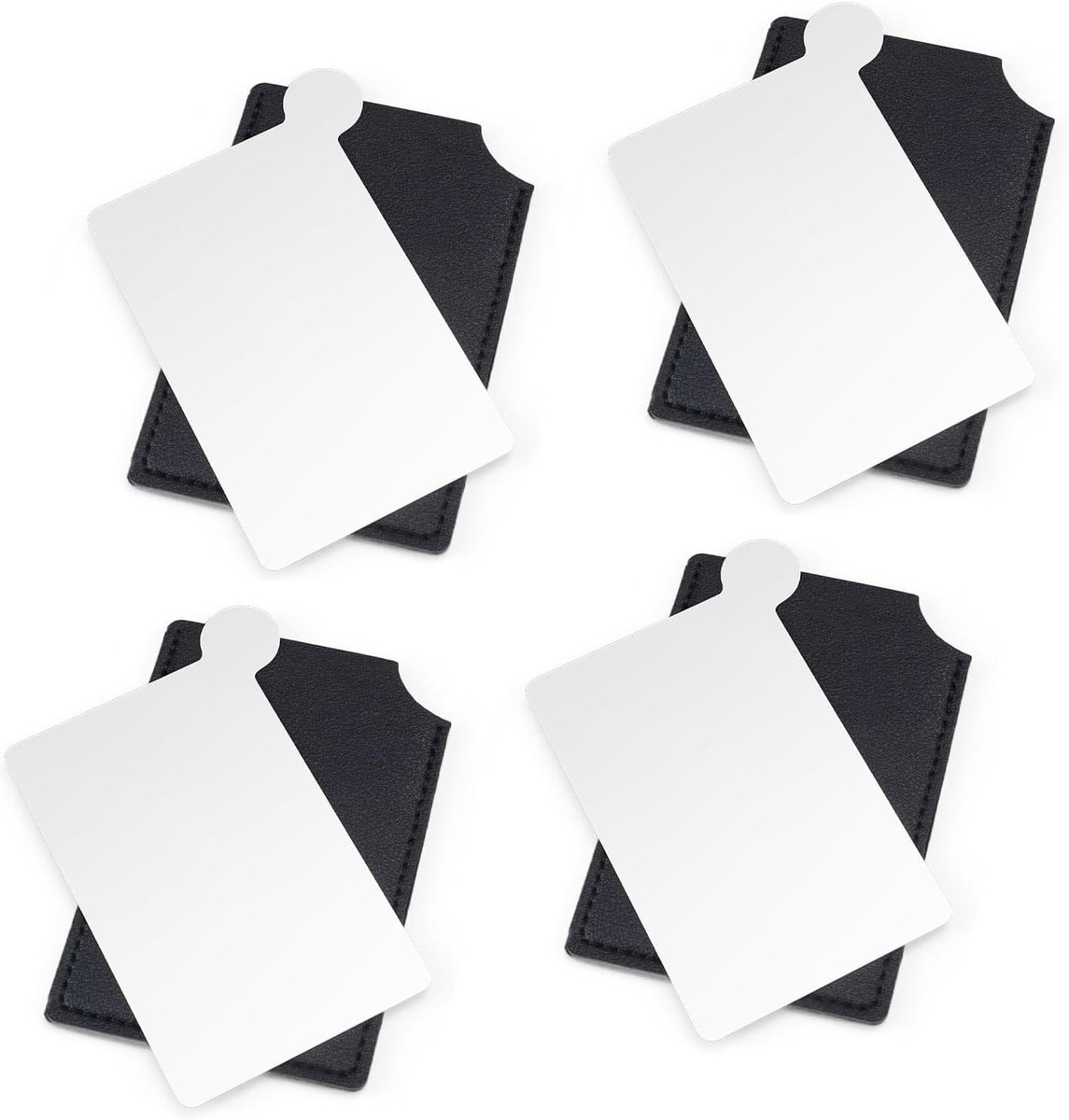 Set van 4 RVS Mini Pocket Spiegels - Compacte Spiegels voor Reizen en Thuisgebruik - Lichtgewicht en Dun Design