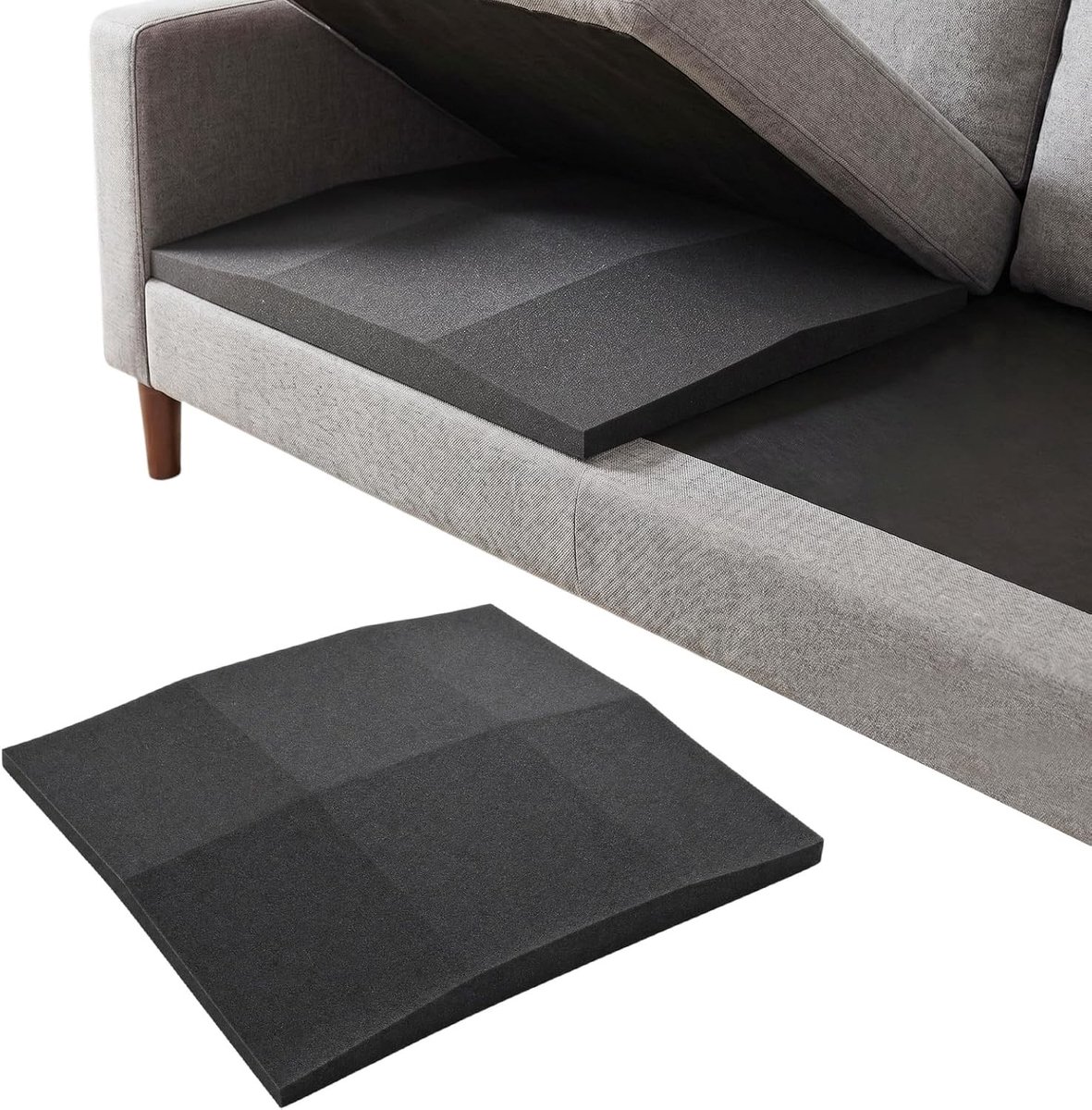 Comfortabele Foam Kussen voor Bank en Stoel - Vervangingskussen, Hoogwaardig Schuim, Zwart Trapeziumvormig, 50 x 50 cm