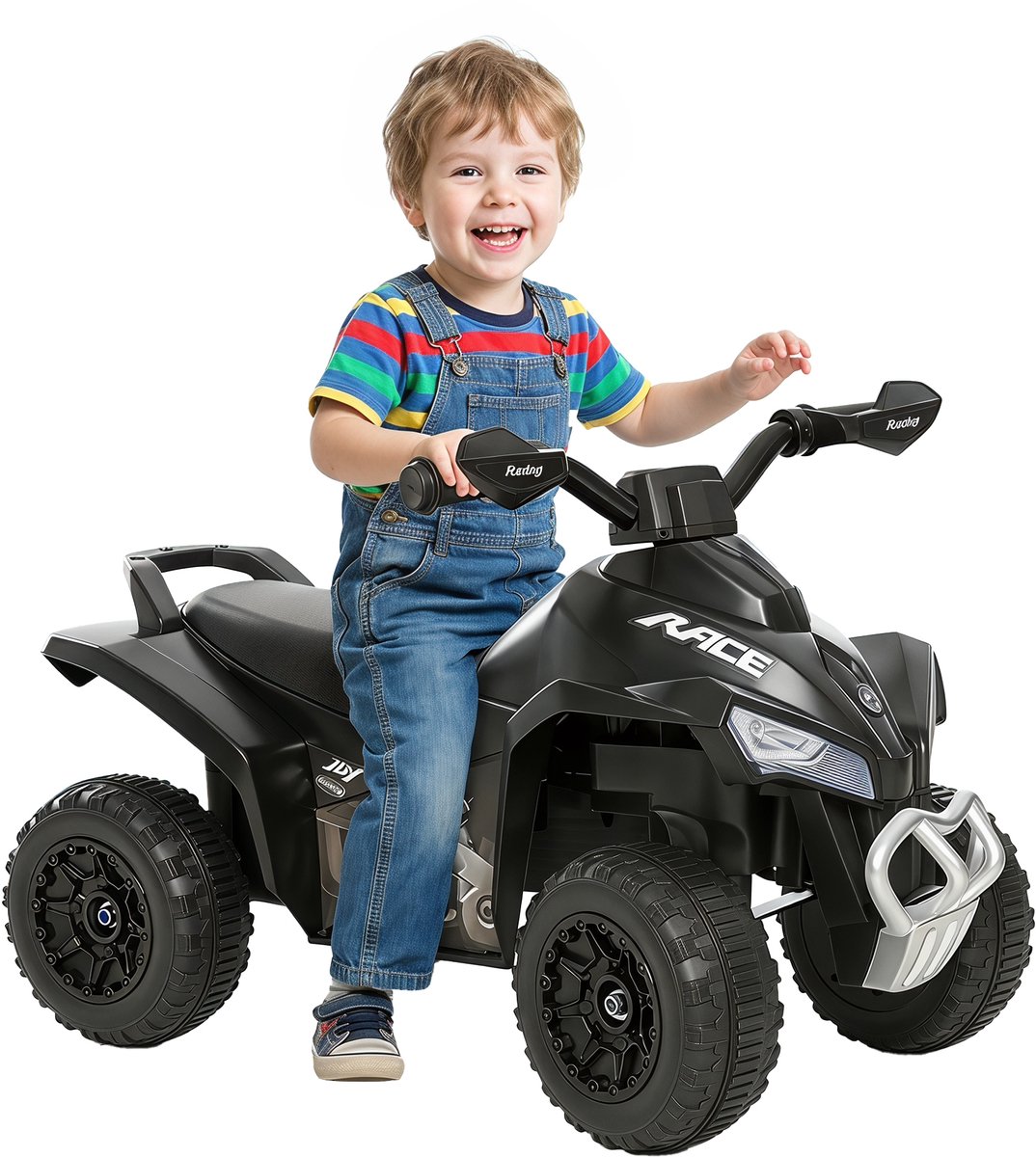 Ride-On Quad voor kinderen van 18-36 maanden, Afmetingen: 67L x 38B x 44H cm, Licht- en geluidseffecten, zwart