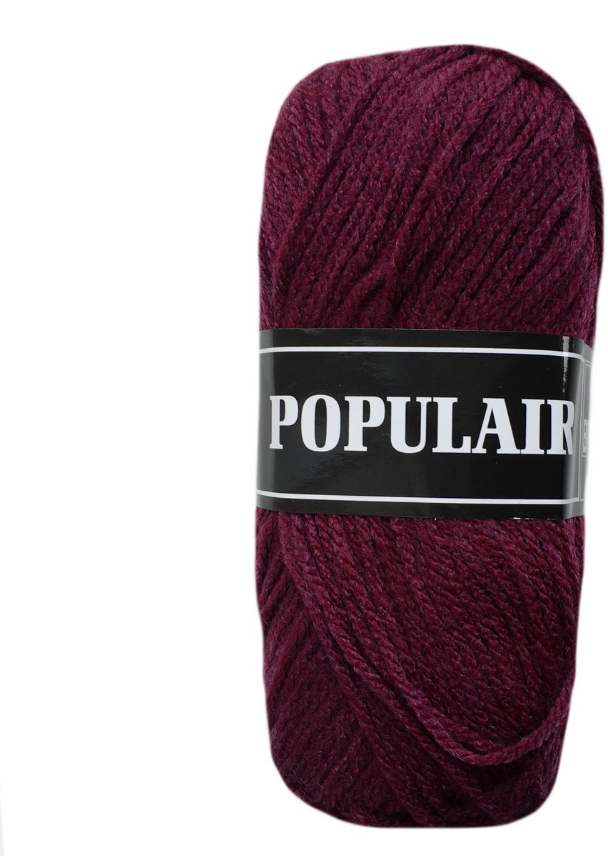 Beijer Populair acryl garen - aubergine (58) - 10 bollen haakgaren/breigaren - naald 3,5 a 4mm