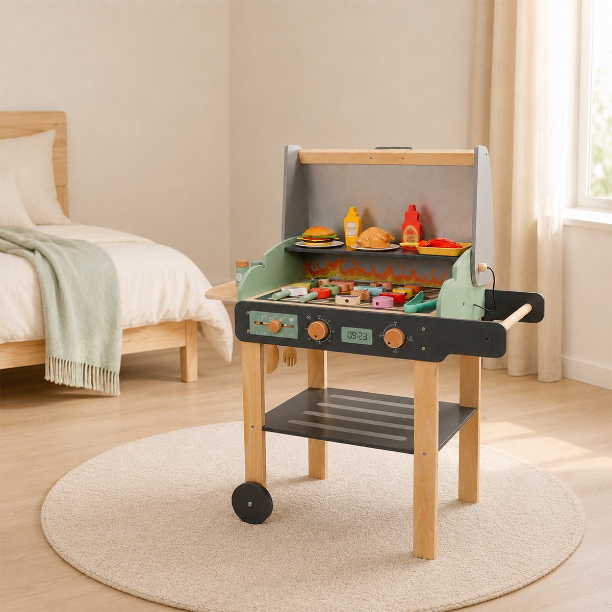 MaxxKidz Houten Speelgoedbarbecue – BBQ Met Accessoires – 3 tot 8 Jaar