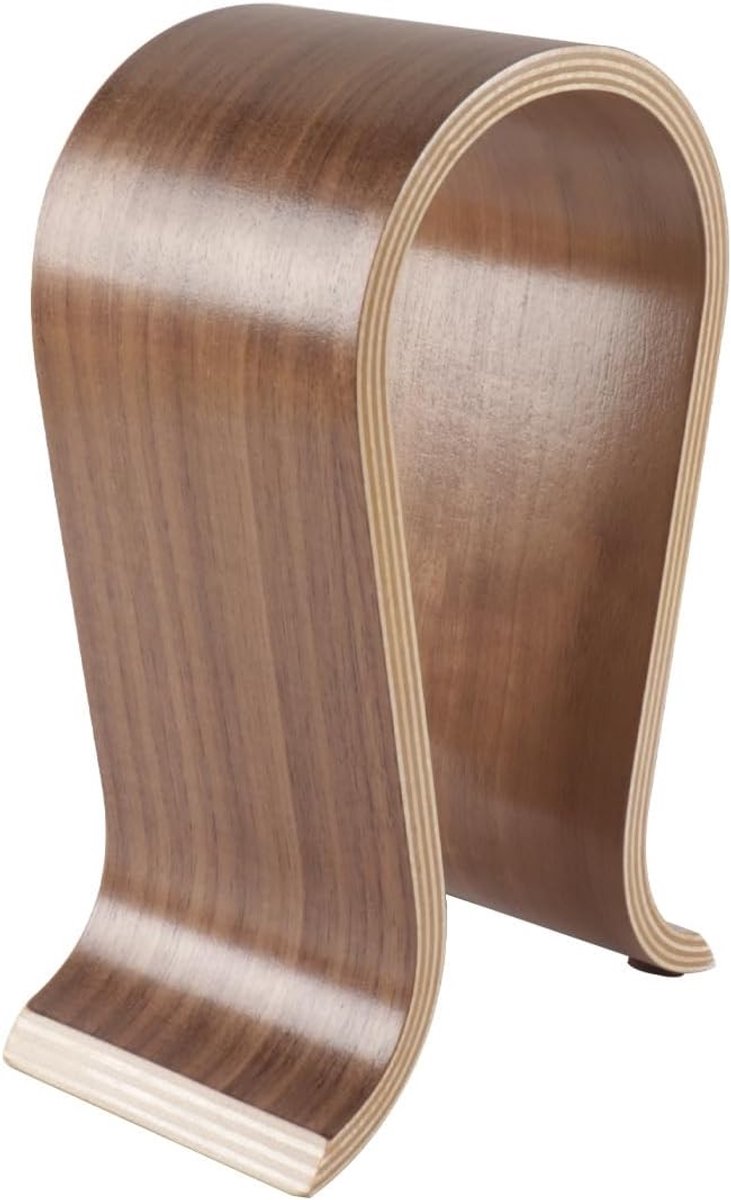 Houten hoofdtelefoonhouder, universele standaard voor hoofdtelefoons, duurzaam en antislip, perfect voor thuis, kantoor en studie.