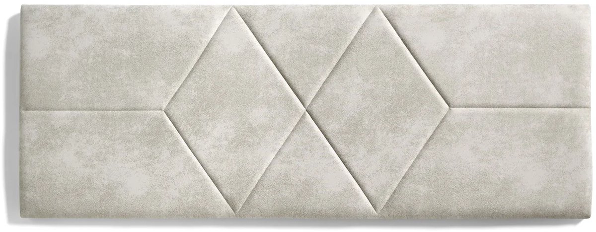 Hoofdbord voor Bed 80 Ruiten Vlekwerende Stof 112x57x5 Offwhite Granieteffect