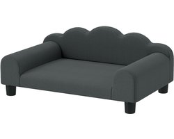 Hondenbank - huisdierenbank met rugleuning en armleuningen - ademend - 66 x 42 x 28,5 cm - donkergrijs