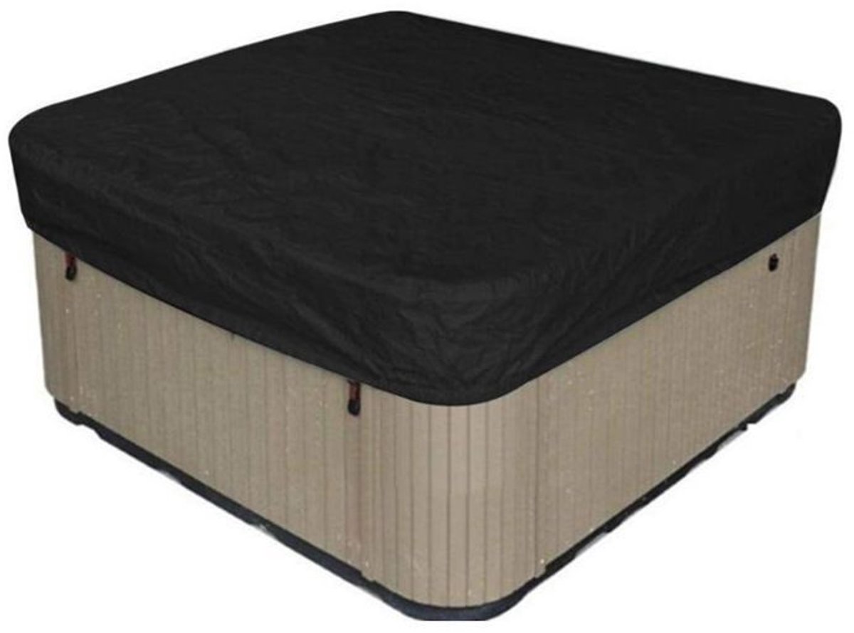 Vierkante spa-afdekking 220x220x30cm - Waterdichte stofhoes, zwart - Whirlpoolbad