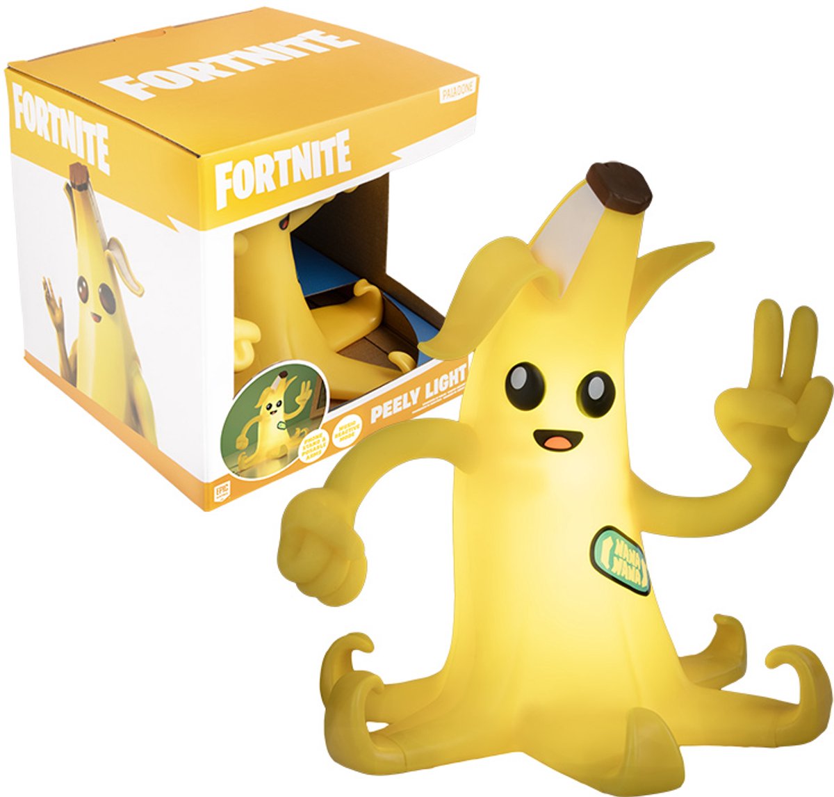 Peely Lamp – 20 cm Fortnite Karakterlamp met Muziekreactieve Modus – Paladone