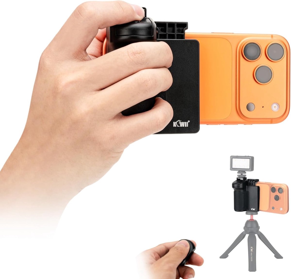 Statief telefoon - Zwart - Bluetooth Afstandsbediening - Camera Grip Houder met Koude Schoen - Voor Smartphone Video en Selfies