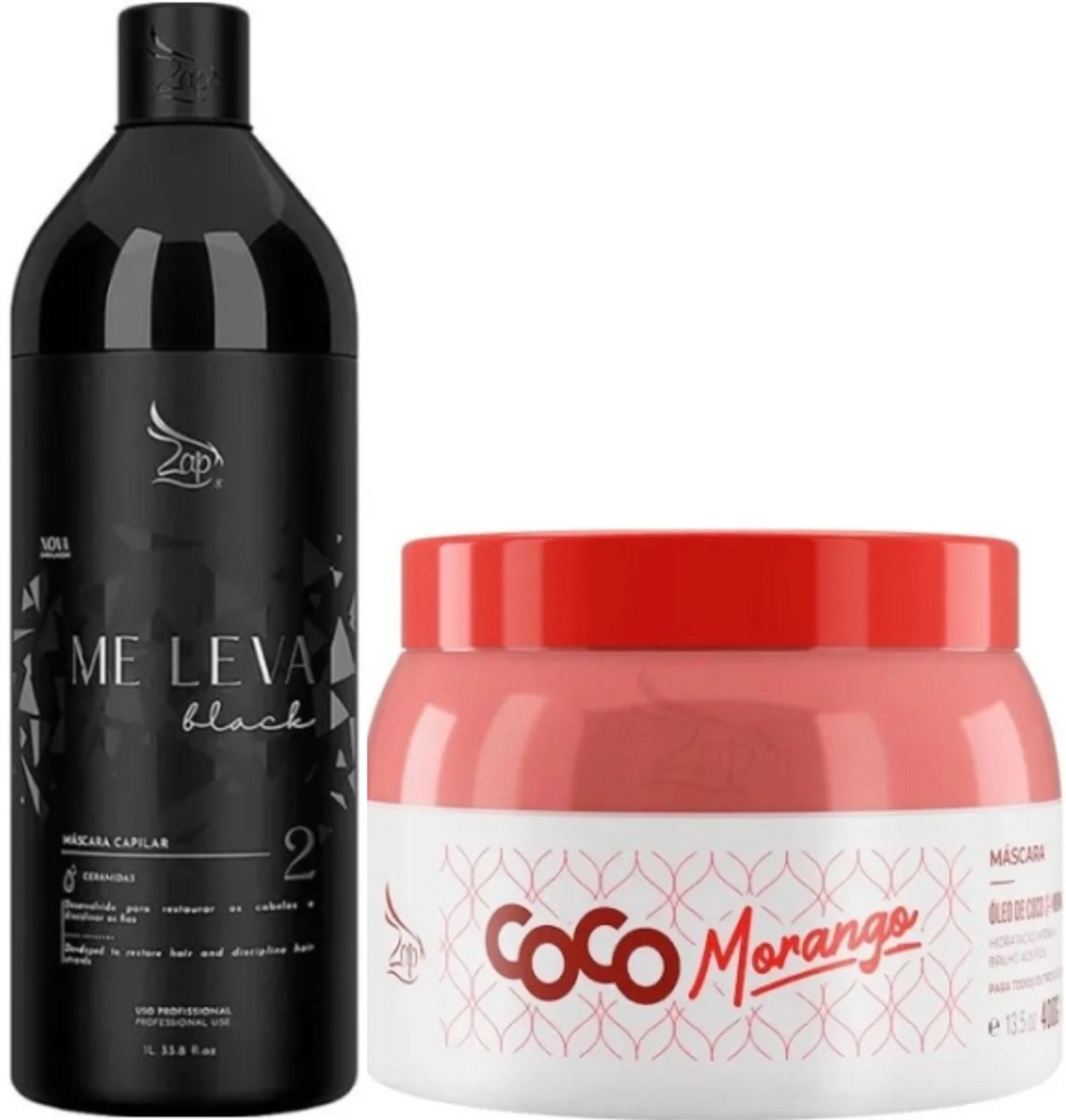 Zap Mask Me leva Brasiliaans keratine behandeling 1L + Coco Morango Mascara 400g