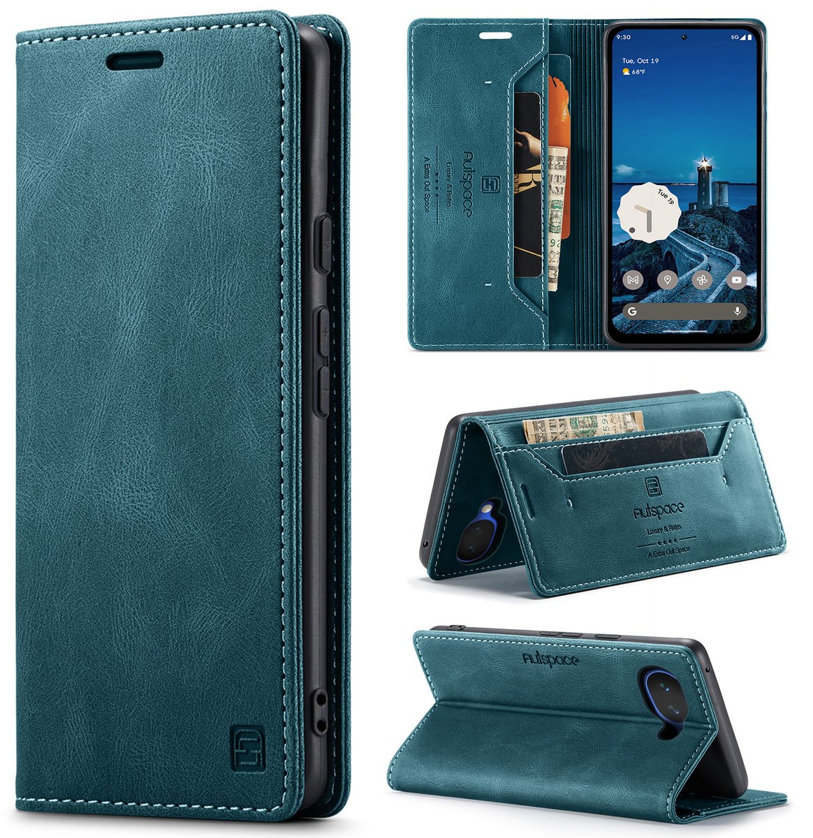 Luxe Flip Case met Anti-RFID Kaarthouder en Magneetsluiting voor Pixel 10a _ Blauw