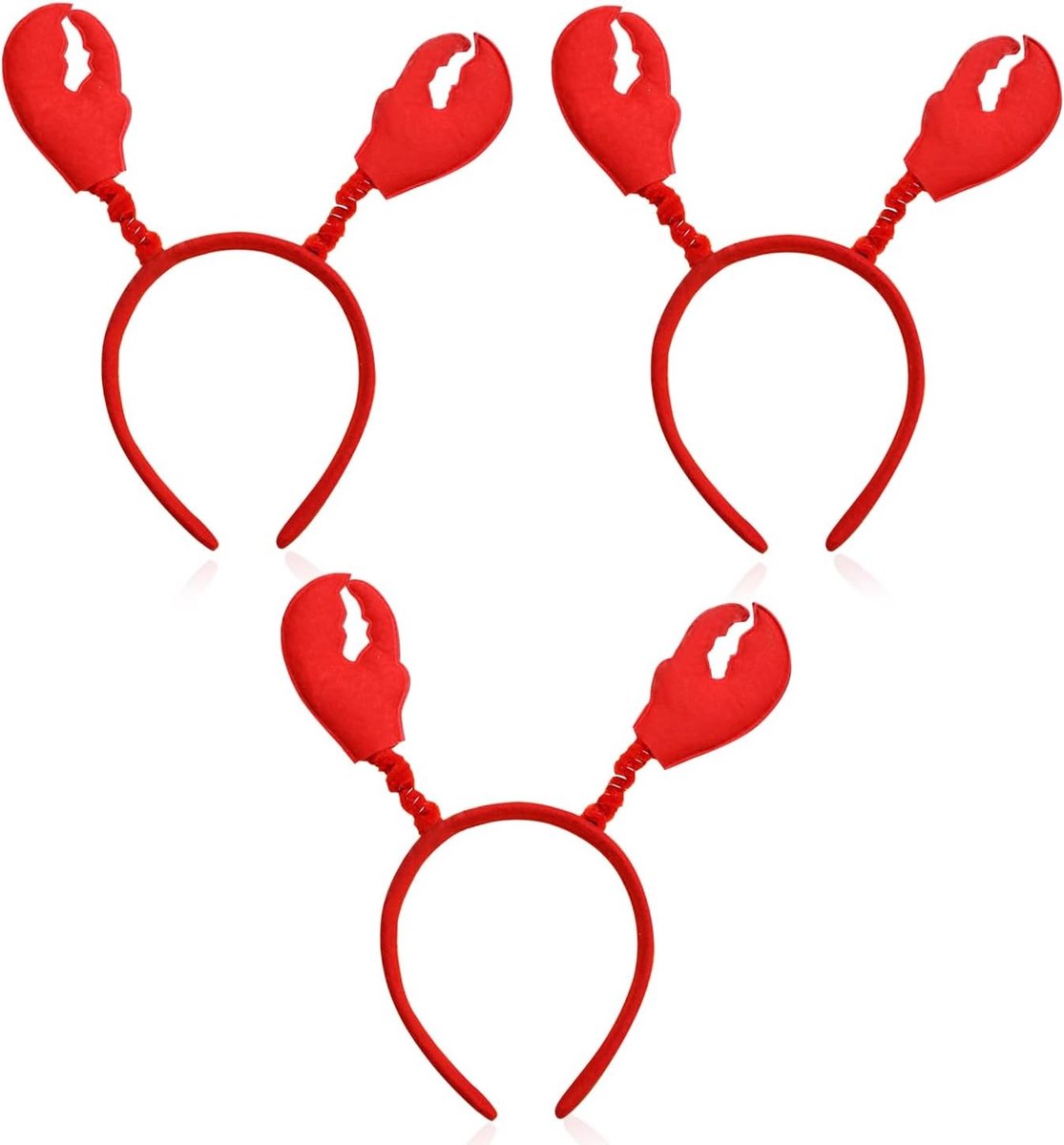 3 Stuks Krab en Kreeft Hoofdbanden voor Feestjes - Grappige Kostuumaccessoires met Decoratieve Klauwen en Hoofddeksels