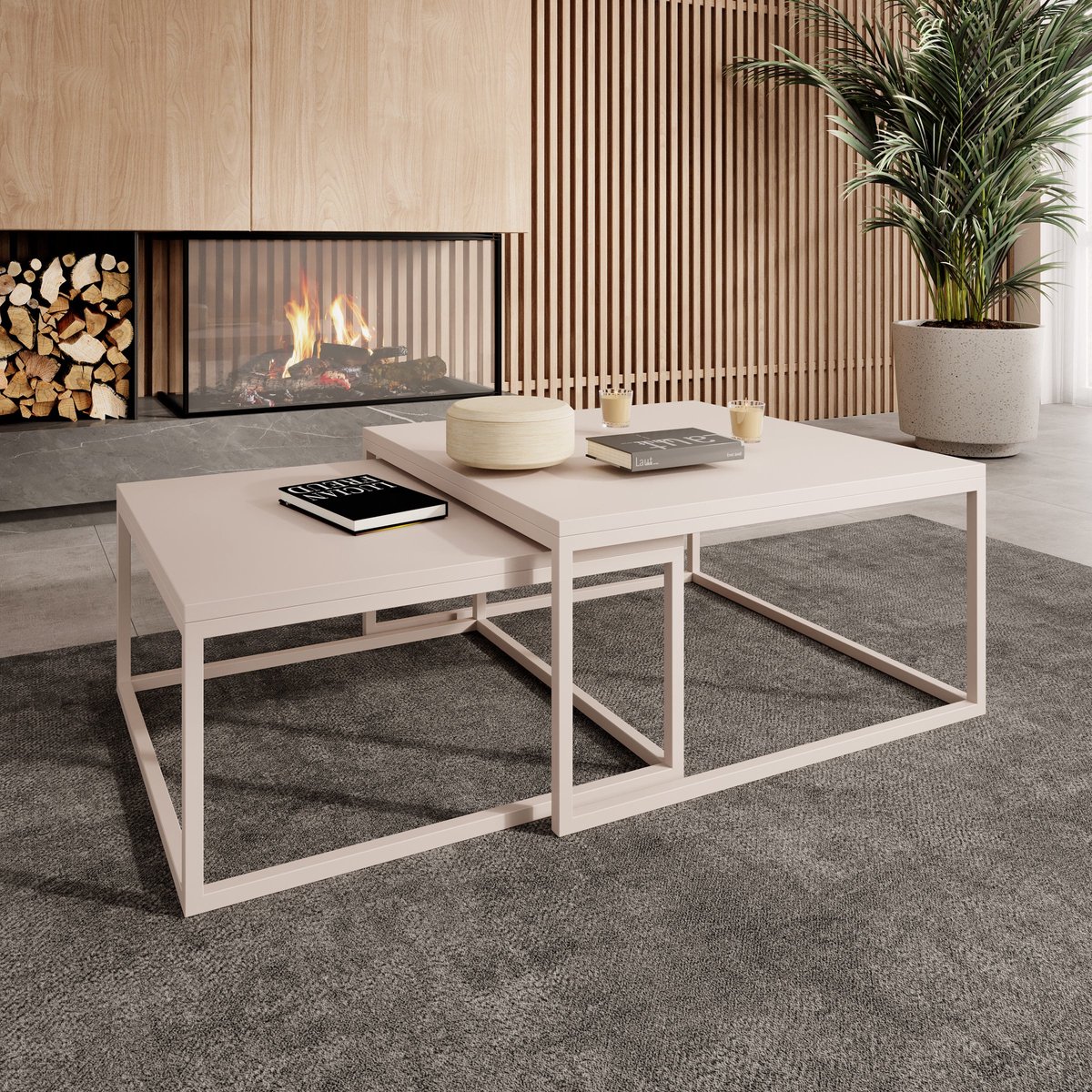 Meubella - Doble - Salontafel set van 2 - Beige