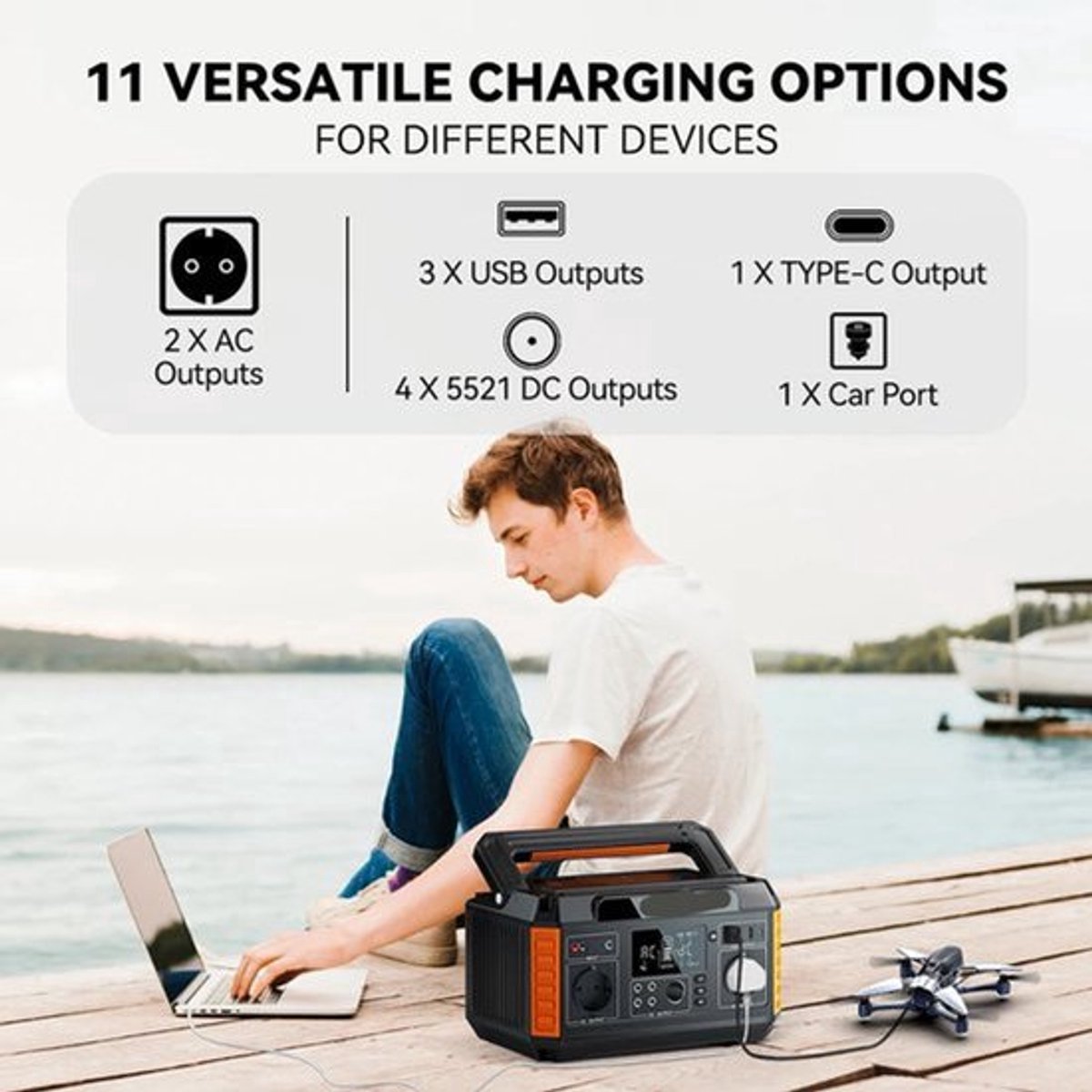 Powerstation – Draagbare Accu – Mobiele Energiebron – Outdoor Stroomvoorziening – 520Wh Capaciteit – Usb-C Snellader