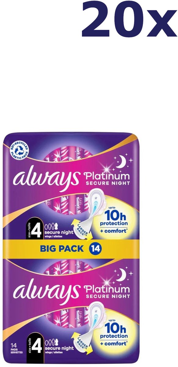20x Always Ultra Maandverband 14 St secure night