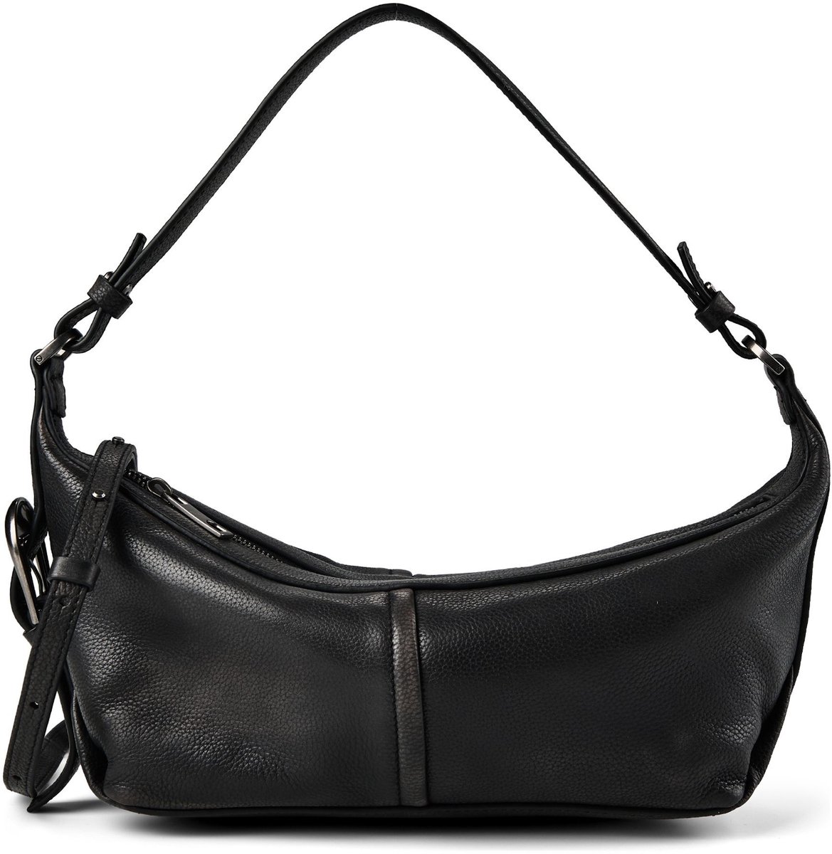 LIEBESKIND BERLIN Leren schoudertas Paris II Hobo Bag Black zwart