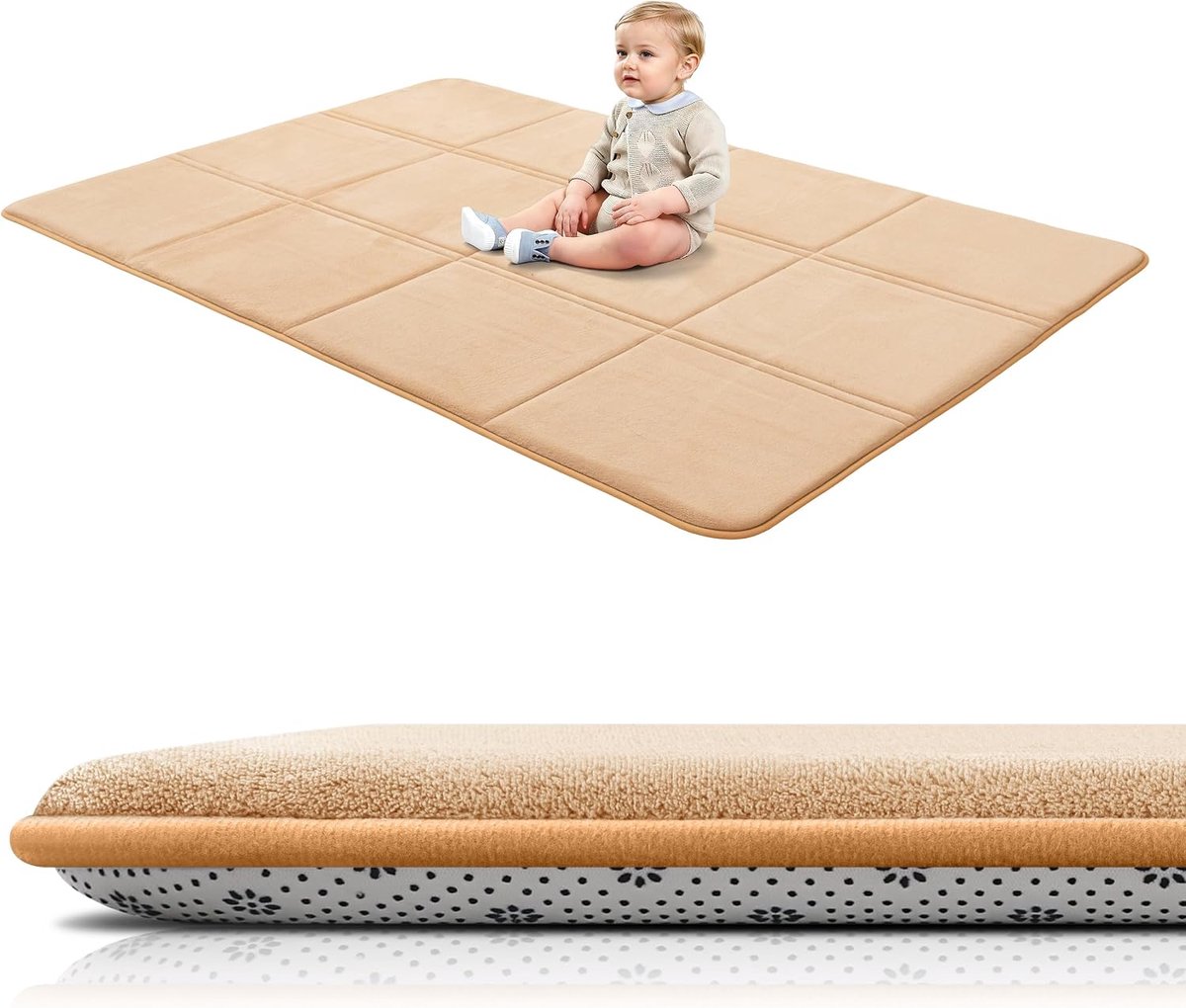 Speelkleed - 120 x 180 cm - Traagschuim - Antislip - Bruin