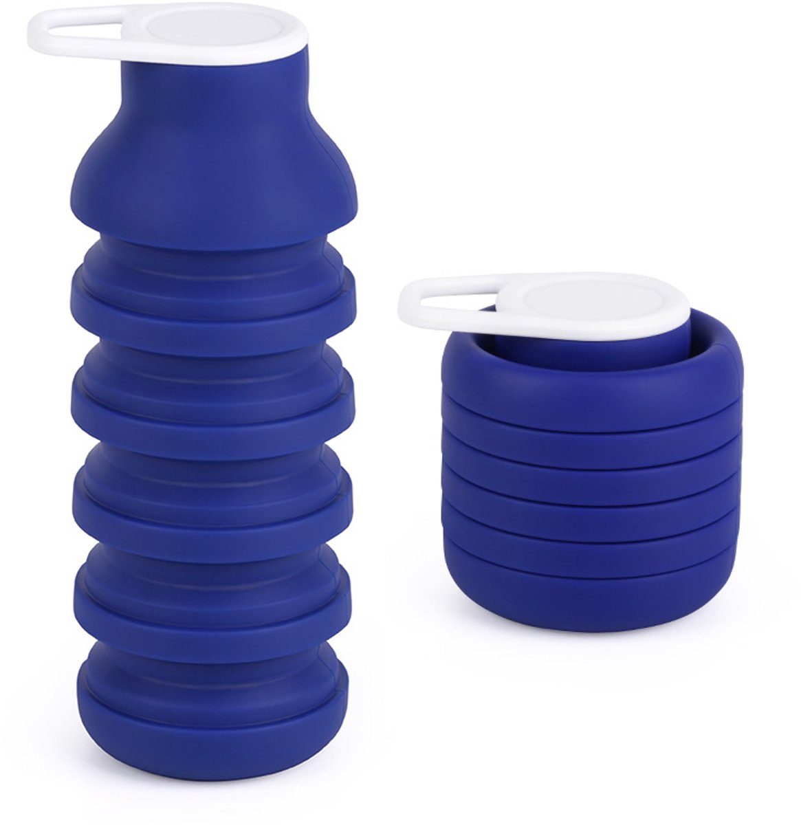 Opvouwbare Siliconen Waterfles – Inklapbaar & Lichtgewicht – Voor Sport, Reizen & Dagelijks Gebruik – Blauw