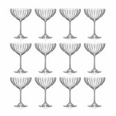 F2D Optic Luxe Champagneglas Coupe – Elegante Kristalglas Glazen – 21 cl – Set van 12 – Ideaal voor Champagne & Mousserende Wijn