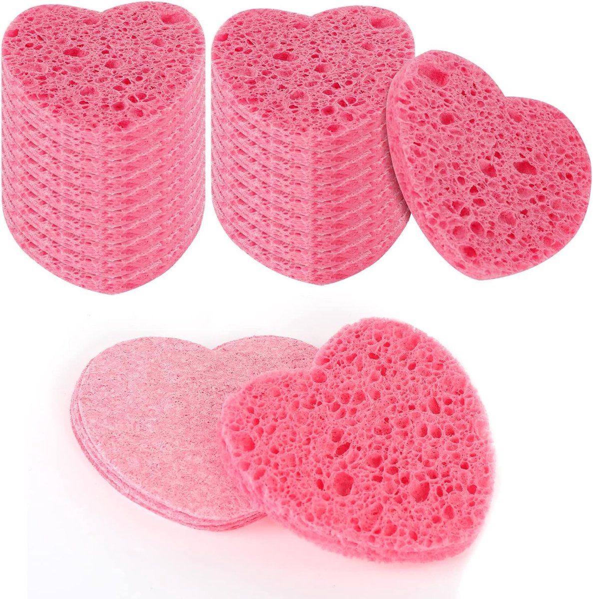 20 Stuks Gecomprimeerde Gezichtsponsjes van Natuurlijke Cellulose voor Reiniging, Make-up Verwijdering en Exfoliatie van de Huid