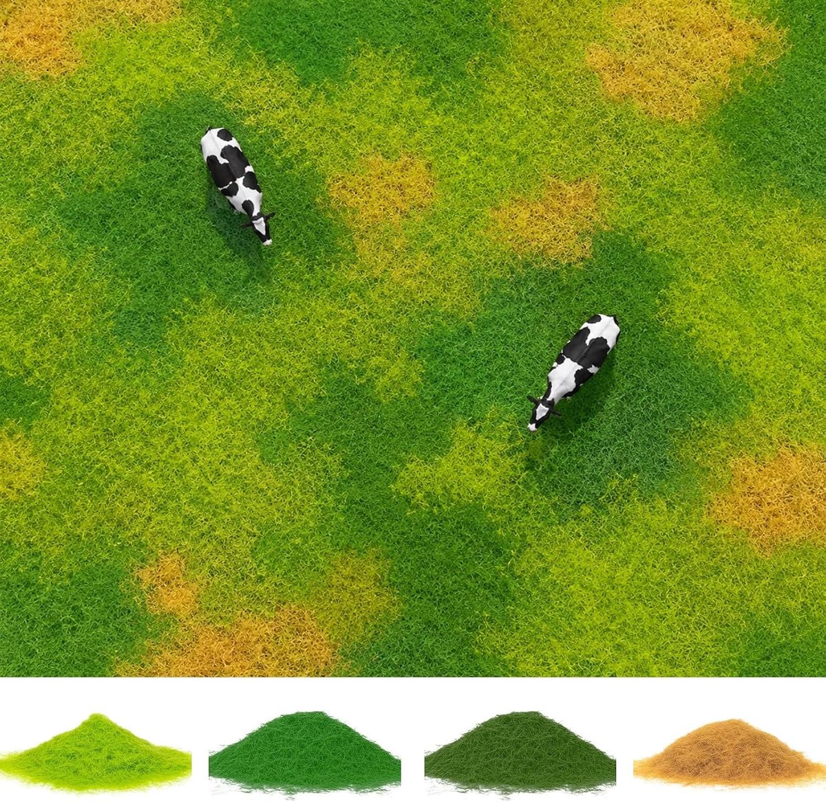 Statisch gazonpoeder set van 4 stuks, gemengd in 5 mm, 8 mm en 12 mm voor tuin en landschap