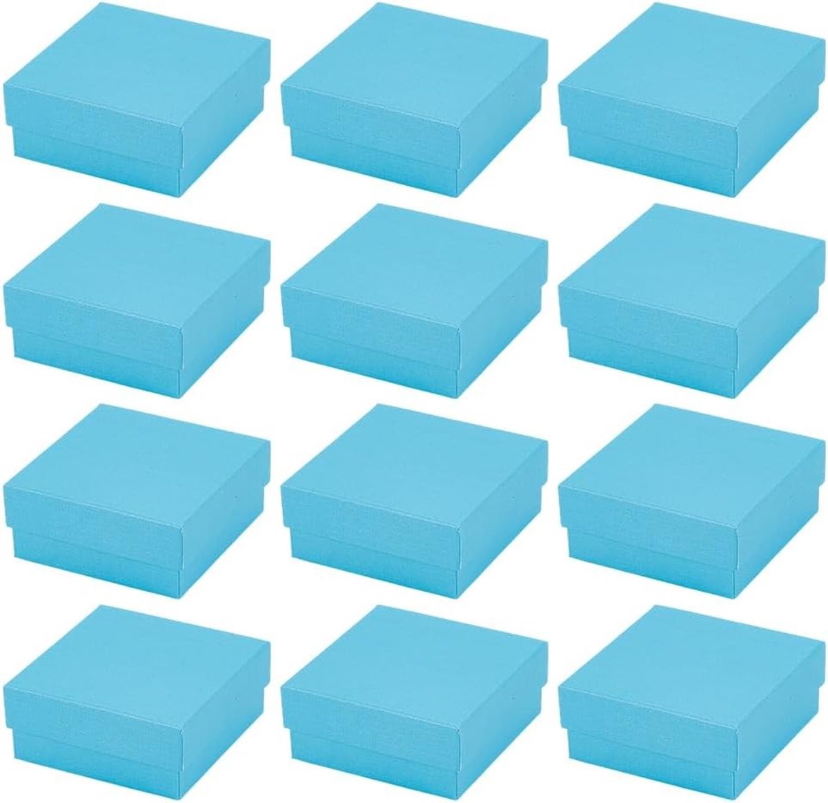 12 Stuks Kleine Sieraden Dozen, 6x6x3cm Kartonnen Cadeau Dozen met Deksel, Ideaal voor Oorbellen en Ringen Opslag