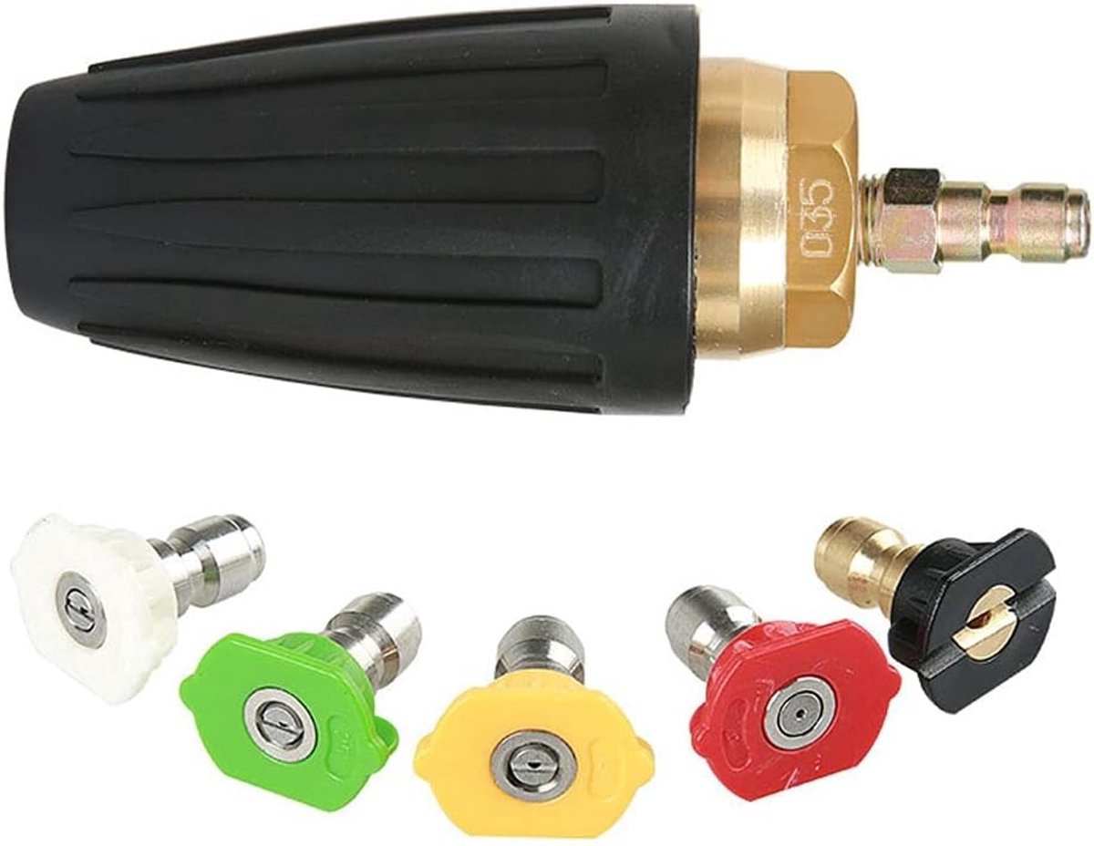Hoogdrukspuit Turbo Nozzle 1/4" Quick Connect, 3000PSI, 1.8GPM - Accessoire voor Effectieve Reiniging en Verwijdering van Vuil