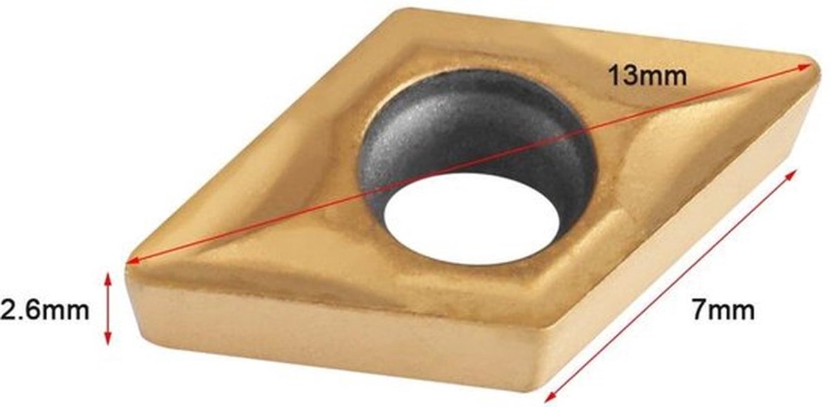 CNC carbide tips inserts bladsnijder voor draaibank met doos - 10 stuks - Voor staal en roestvrij staal - Precisie snijgereedschap