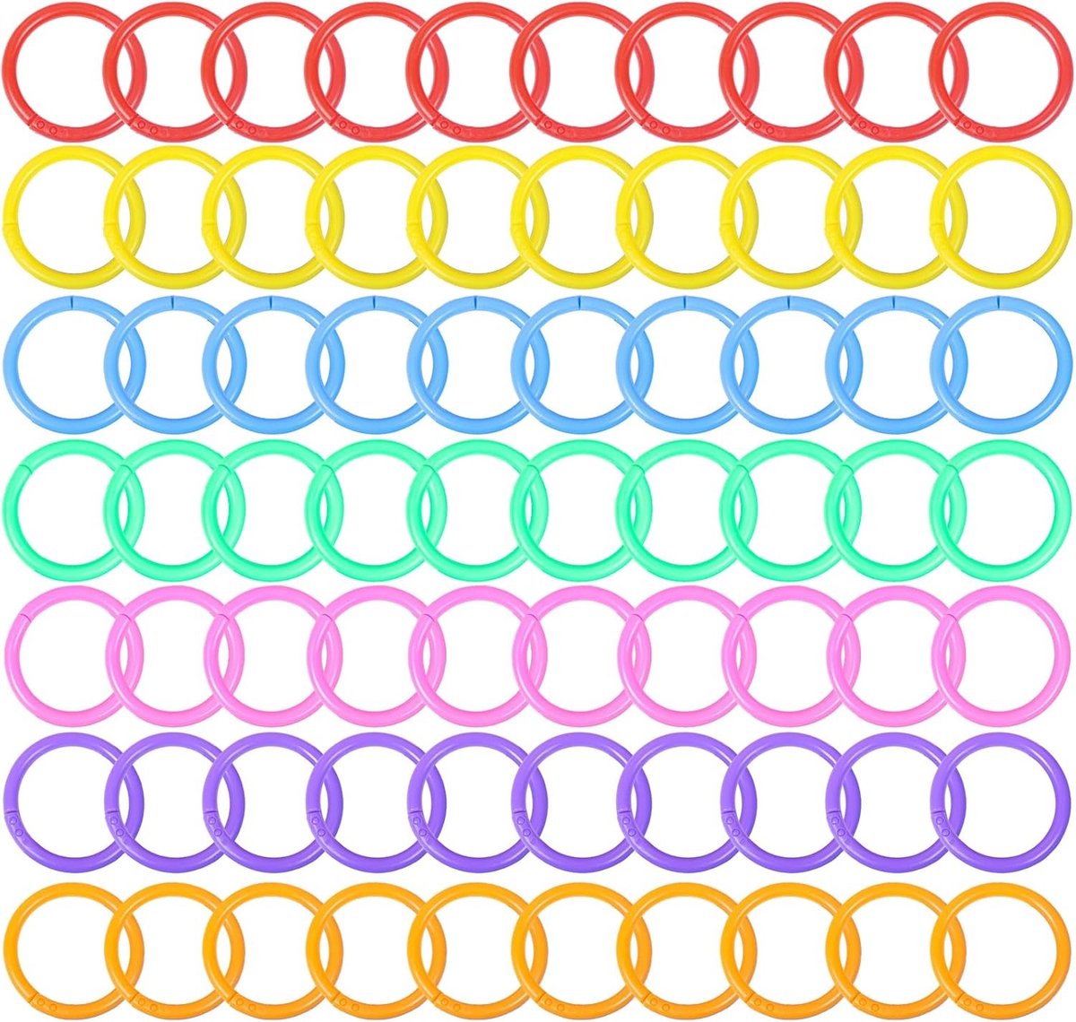 70 Stuks Plastic Binder Ringen voor Losse Bladen, Fotoalbums, Scrapbooks en Creatieve Projecten