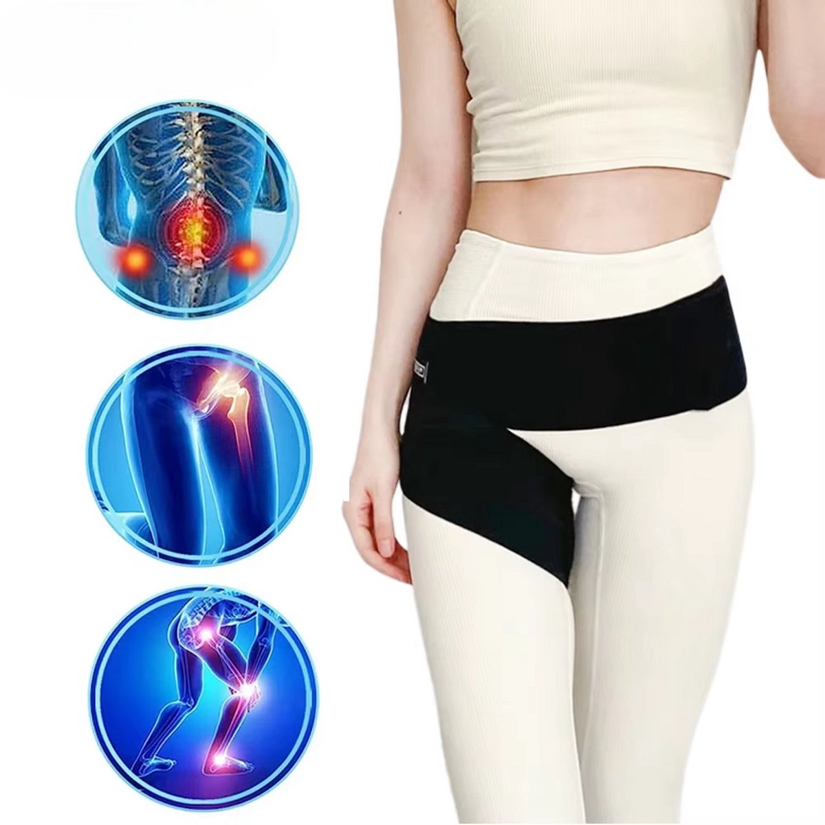 Verstelbare Brace – Heup- en Lies Ondersteuning, Sportbrace, Spierondersteuning & Stabilisatieband - Maat M