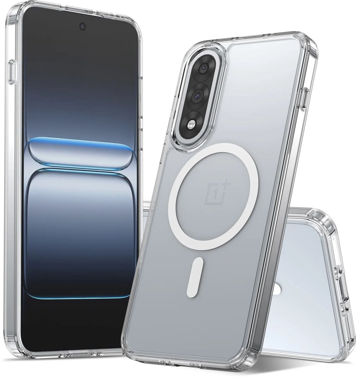 Hoesje Geschikt voor OnePlus Nord 5 - Compatibel met MagSafe / Qi2 - Hard Back Cover met Magneet - Transparant