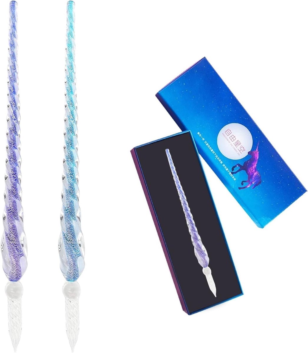 Elegante Glazen Dippennen voor Calligrafie en Kunst, Set van 2, Perfect voor Schrijven, Tekenen en Decoratie