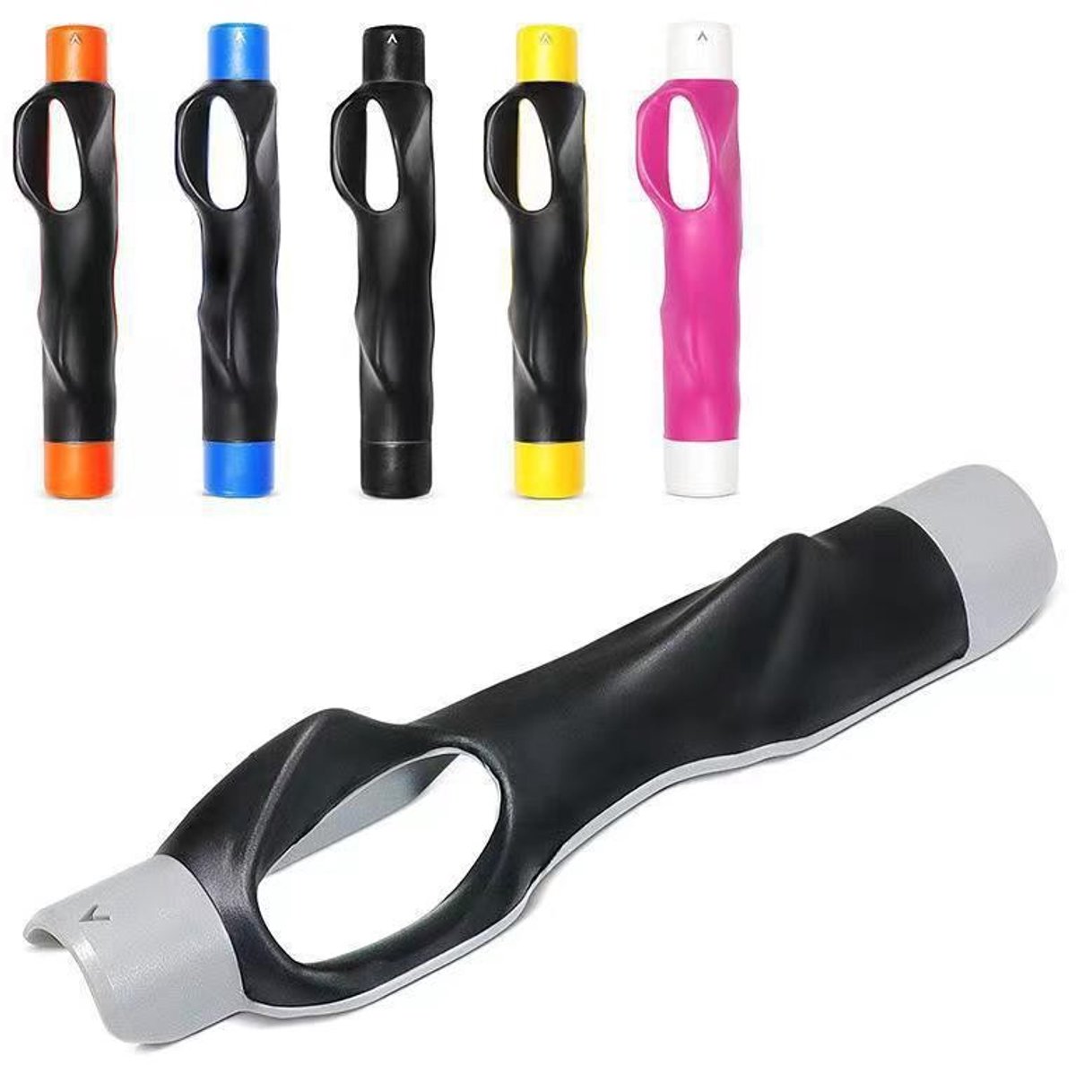 Golf Grip Trainer – Handpositie Corrector voor Beginners – Ergonomische Golf Club Grip – Oefenhulpmiddel voor Binnen & Buiten Training – Grijs – 1 Stuk