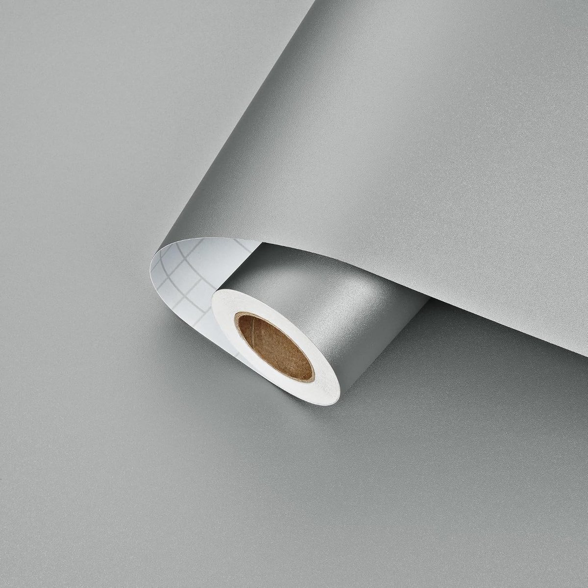 Grijze Zelfklevende Behang voor Woonkamer en Slaapkamer, Meubelfolie voor Keuken en Werkblad 40 x 200 cm