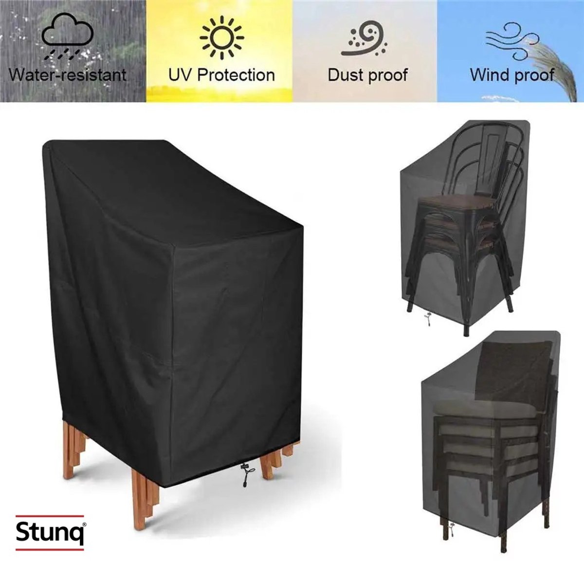 Stunq Tuinmeubelhoes Zwart Waterdicht 420D Oxford