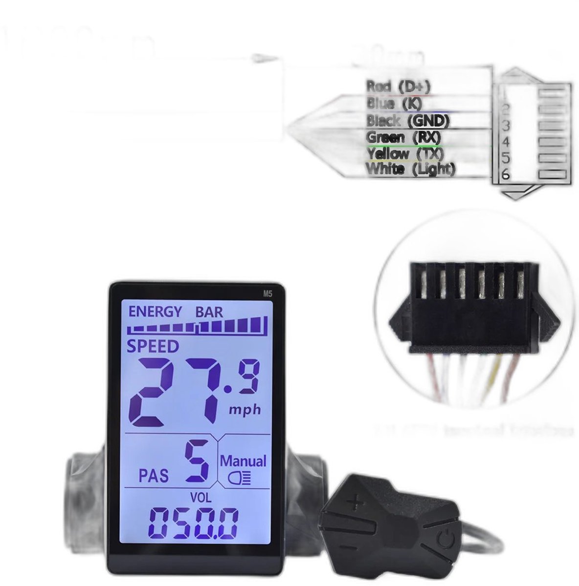 Currero Fatbike Scherm - LCD Display - Schermpje - E-Bike Accessoires - Elektrische Fiets - Dashboard - Snelheidsmeter - Kinderen & Volwassenen