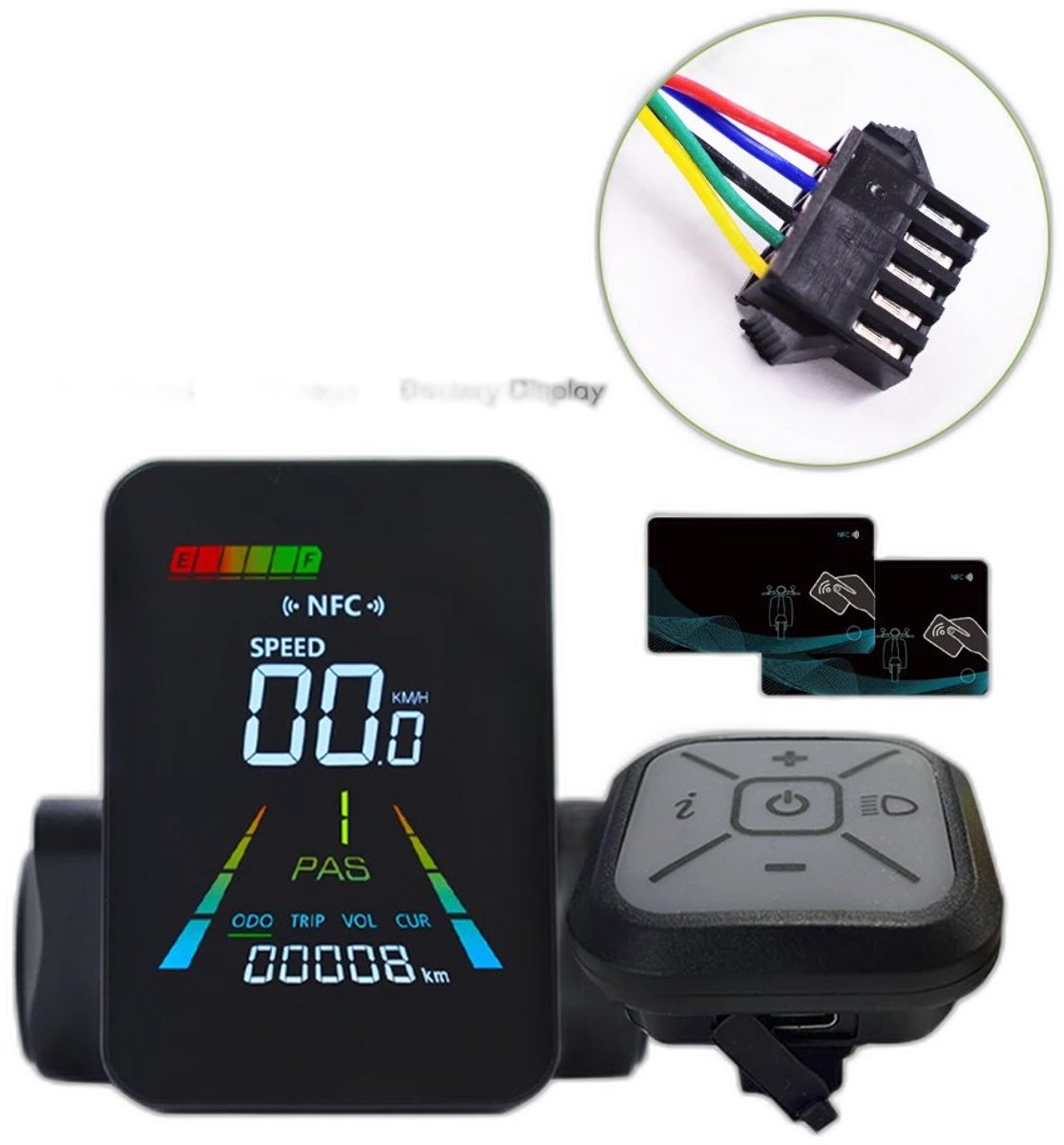 Currero Fatbike Scherm - LCD Display - Schermpje - E-Bike Accessoires - Elektrische Fiets - Dashboard - Snelheidsmeter - Kinderen & Volwassenen